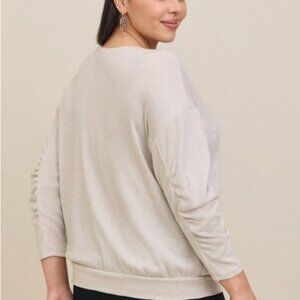 NWOT torrid 2 Oatmeal Cream Sparkle Knit Drop Shoulder 2 2 2L 18 20